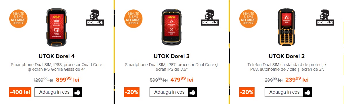 UTOK "demoleaza preturile" la telefoanele rugged din oferta