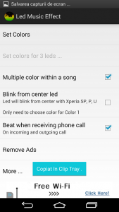 Aplicatia Android Led Music Effect, lumina de la LED-ul de notificari in ritmul muzicii