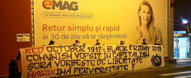 Protest in fata magazinului eMag Crangasi, de Black Friday