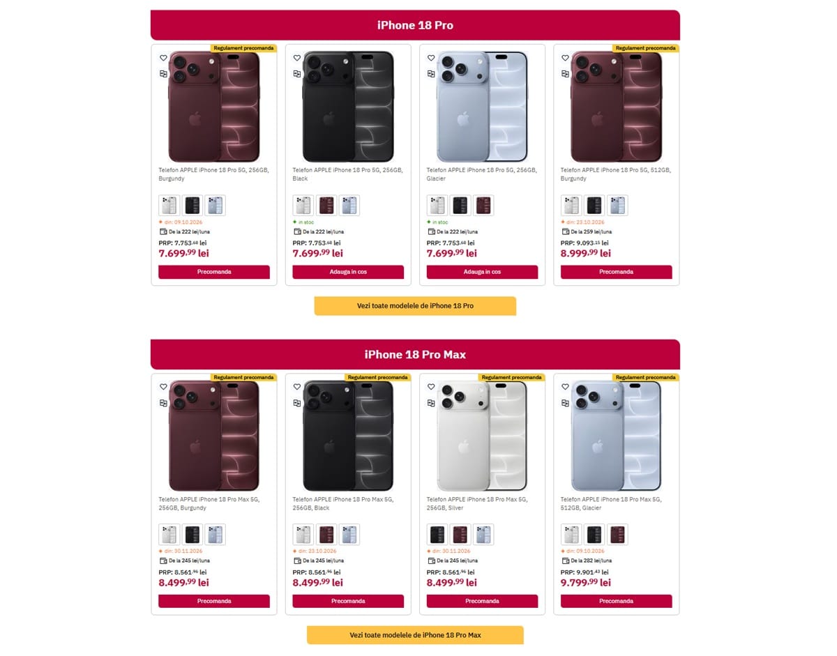 iPhone 18 Pro: merită la prețul din România? Comparație completă cu iPhone 17 Pro