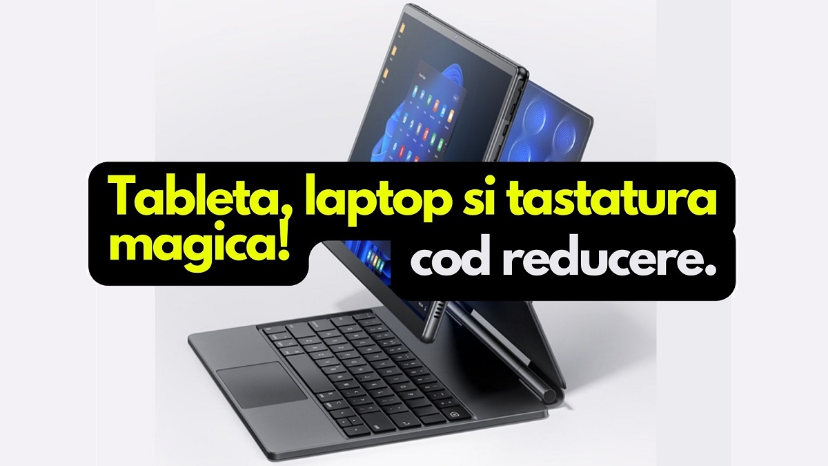 Laptop si tableta la acelasi pret, plus tastatura magica, DERE T30 PRO