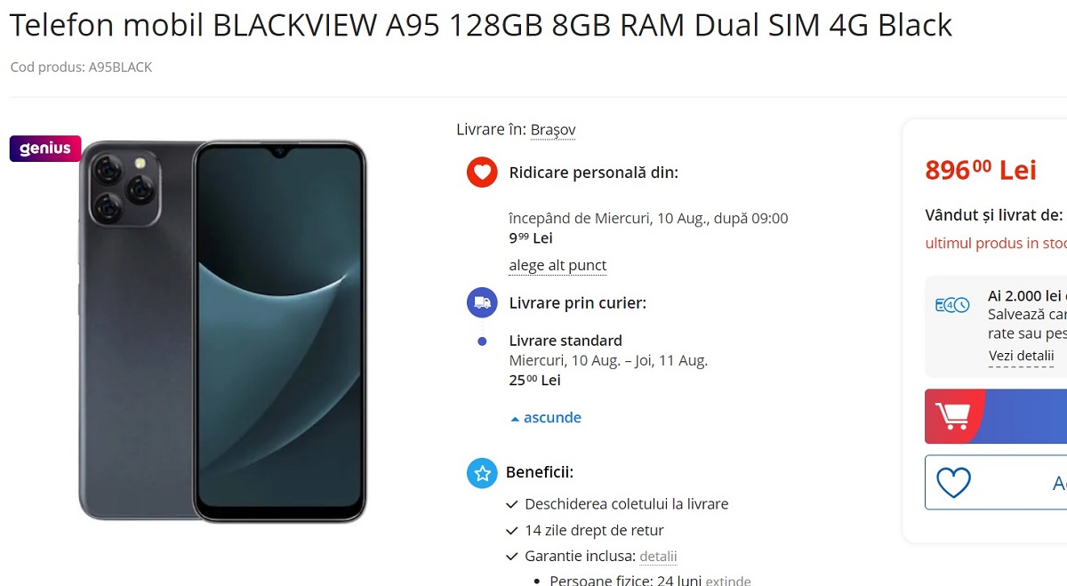 Blackview A95 clona de iPhone cu pret in Romania de 890 lei