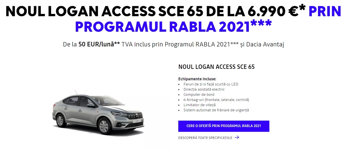 Dacia anunta preturile prin programul Rabla 2021 pentru noile modele