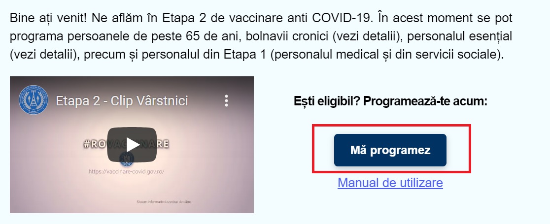 Rovaccinare, cum te poti programa la vaccin pe covid.gov.ro