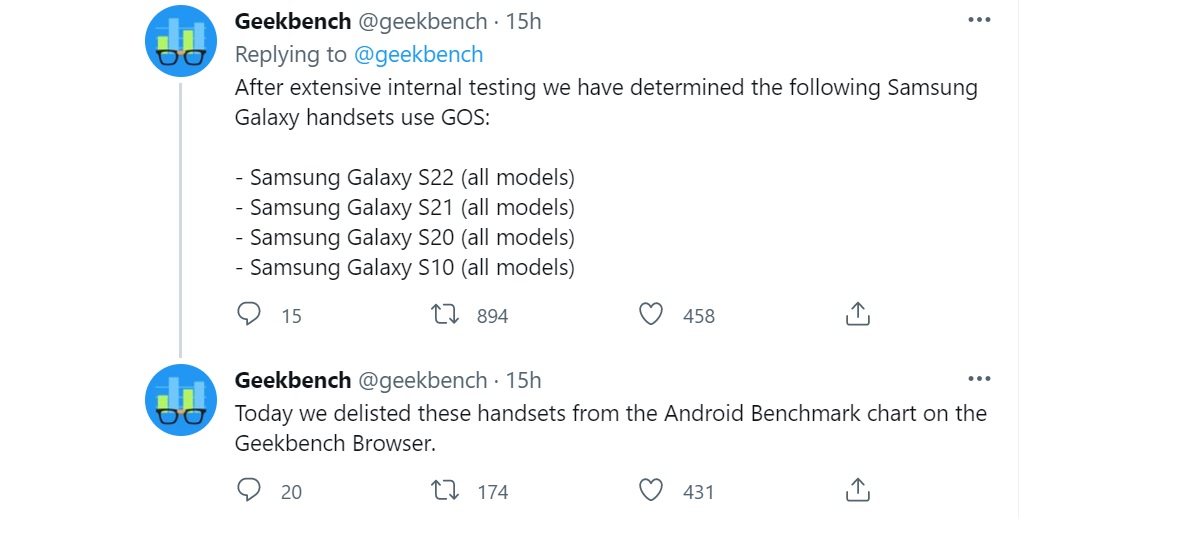 Lovitura pentru Samsung. Geekbench delisteaza cateva modele flagship, GOS