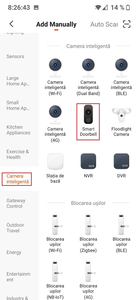 Conectarea la aplicatia iHunt a soneriei Smart Doorbell WIFI
